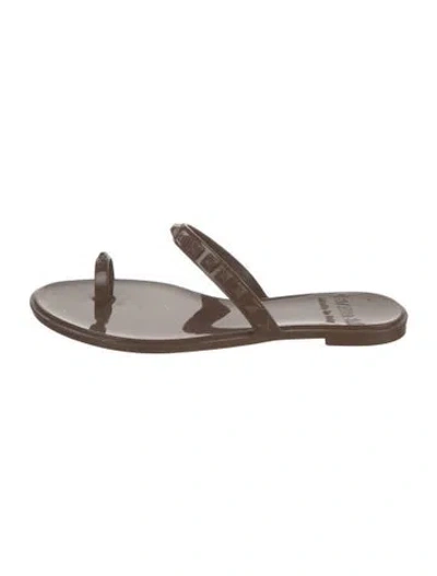 Pre-owned Carmen Sol Rubber Studded Accents Sandals In Neutrals
