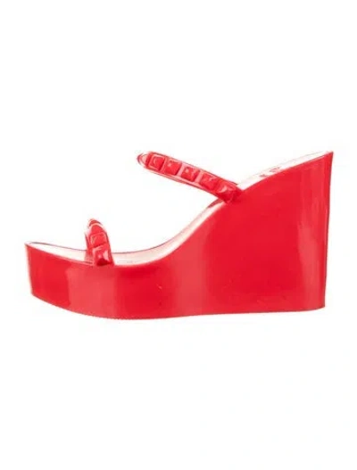 Pre-owned Carmen Sol Rubber Studded Accents Sandals In Red