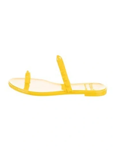 Pre-owned Carmen Sol Rubber Studded Accents Sandals In Yellow