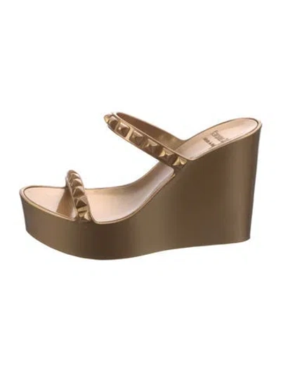 Pre-owned Carmen Sol Rubber Studded Accents Slides