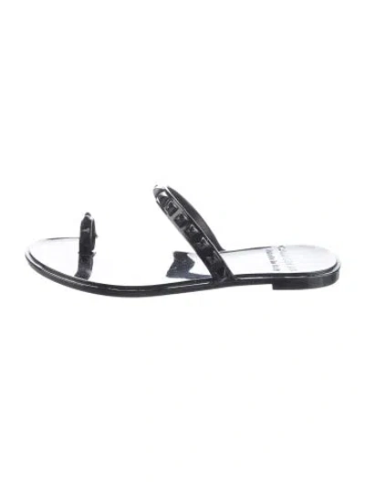 Pre-owned Carmen Sol Rubber Studded Accents Slides In Black