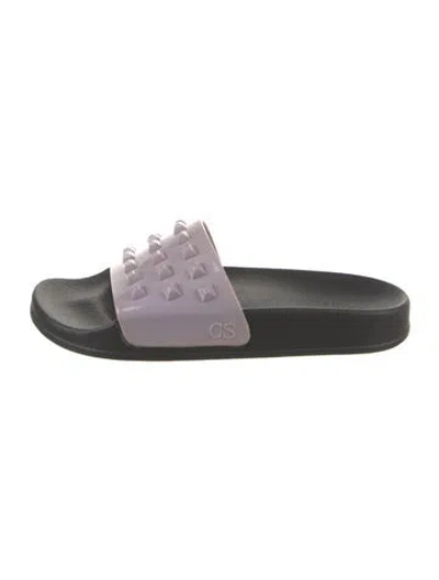 Pre-owned Carmen Sol Rubber Studded Accents Slides In Purple
