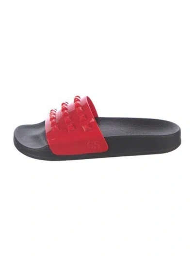 Pre-owned Carmen Sol Rubber Studded Accents Slides In Red