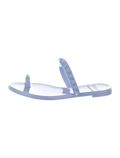 Pre-owned Carmen Sol Rubber Studded Accents Slides W/ Tags In Blue