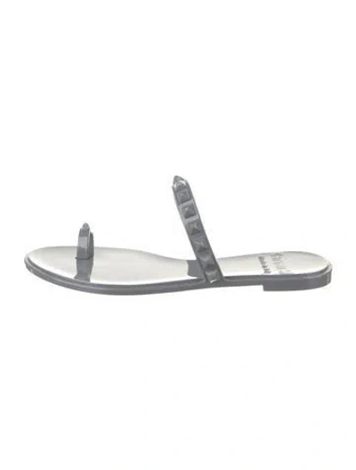 Pre-owned Carmen Sol Rubber Studded Accents Slides W/ Tags In Blue