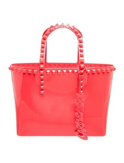 Pre-owned Carmen Sol Rubber Top Handle Bag In Red