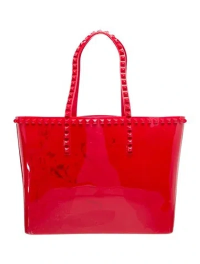 Pre-owned Carmen Sol Rubber Tote In Red