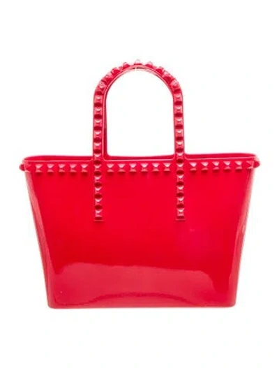 Pre-owned Carmen Sol Rubber Tote In Red