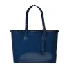 Carmen Sol Seba Mid Tote Jumbo Studs In Navy Blue