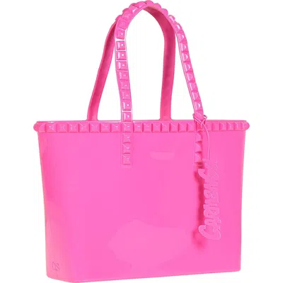 Carmen Sol Seba Mid Tote Jumbo Studs In Pink