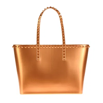 Carmen Sol Seba Mid Tote Metallic In Gold