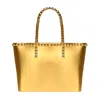Carmen Sol Seba Mid Tote Metallic In Gold