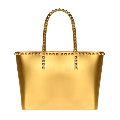 Carmen Sol Seba Mid Tote Metallic In Gold