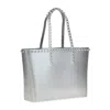 Carmen Sol Seba Mid Tote Metallic In Silver