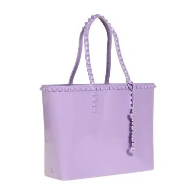 Carmen Sol Seba Mid Tote Jumbo Studs In Purple