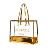 Carmen Sol Taormina Clear Large Tote In Gold