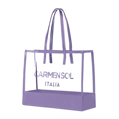 Carmen Sol Taormina Clear Large Tote In Purple