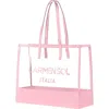 Carmen Sol Taormina Clear Large Tote In Pink