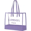 Carmen Sol Taormina Clear Large Tote In Purple