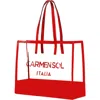 Carmen Sol Taormina Clear Large Tote In Red