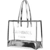 Carmen Sol Taormina Clear Large Tote In Silver