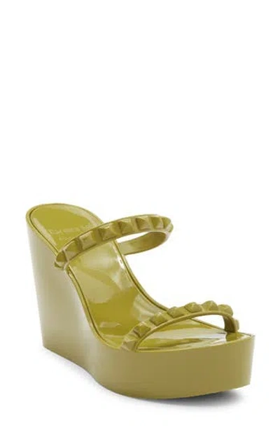 Carmen Sol Tonino Platform Wedge Sandal In Olive Green