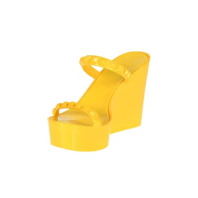 Pre-owned Carmen Sol Tonino Wedge For Women In Yellow