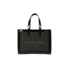 Carmen Sol Venezia Black Canvas Mini Tote In Black