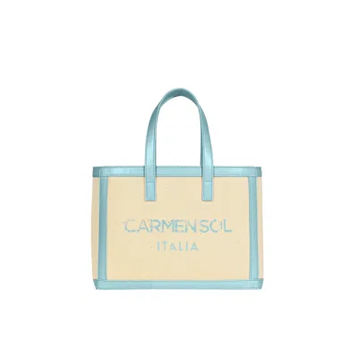 Carmen Sol Venezia Canvas Mini Tote In Blue