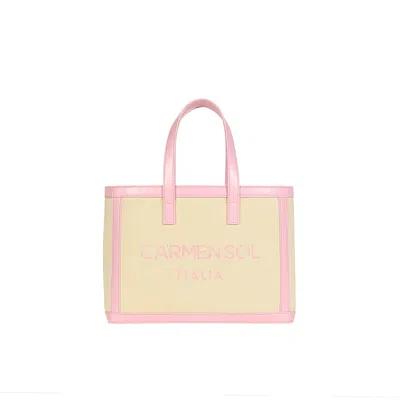 Carmen Sol Venezia Canvas Mini Tote In Pink