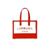 Carmen Sol Venezia Clear Tote Bag In Red