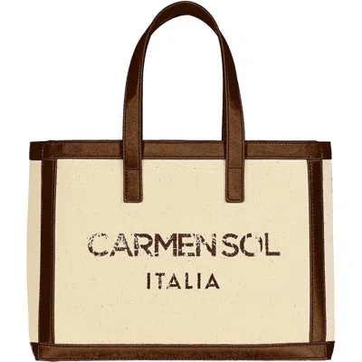 Carmen Sol Venezia Tote Bag In Brown