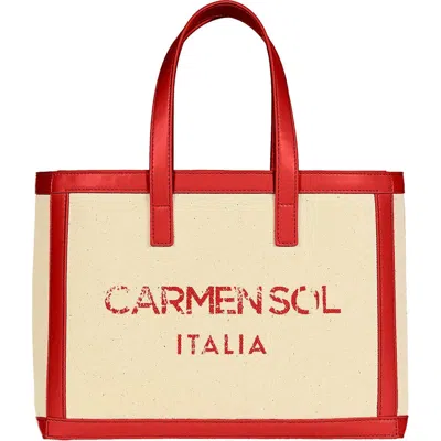 Carmen Sol Venezia Tote Bag In Red