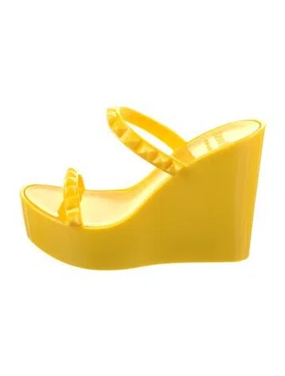 Pre-owned Carmen Sol Wedge Rubber Sandals W/ Tags In Yellow