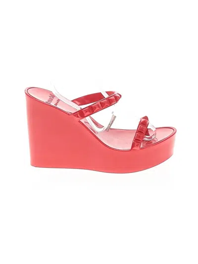 Pre-owned Carmen Sol Wedges In Red