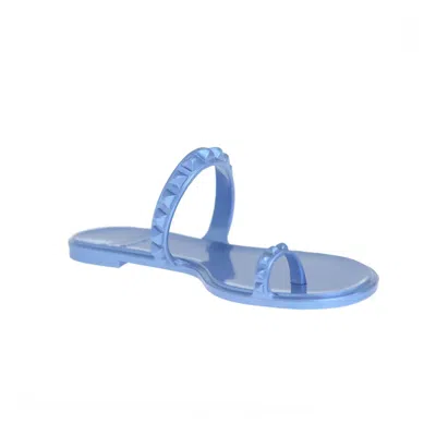 Carmen Sol Women's Maria Flat Jelly Sandals In Baby Blue Metallic Jelly In Multi