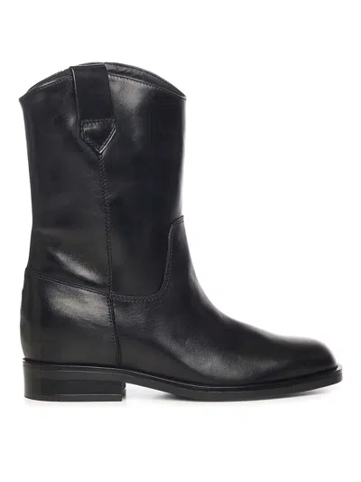 Carmens Kim Low Leather Boots In Black