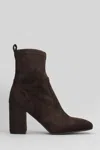 Carmens Emma Stretch High Heels Ankle Boots In Brown