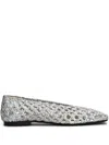 Carmens Maya Plait Ballet Flats In Silver