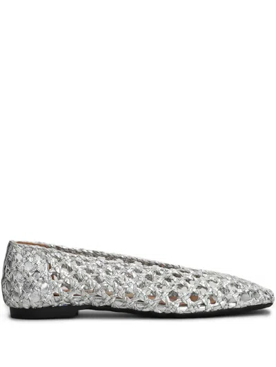 Carmens Maya Plait Ballet Flats In Silver