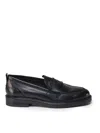 Carmens Woman Loafers Black Size 11 Leather In Black