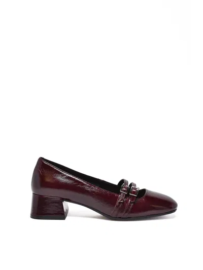 Carmens Red Leather Pointed Pumps In Burgundy