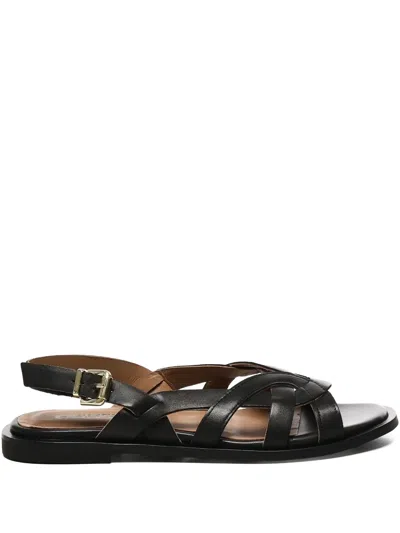 Carmens Slingback Woven Flat Sandals In Black