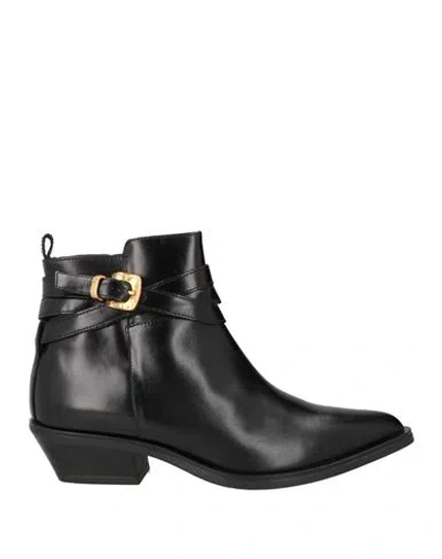 Carmens Woman Ankle Boots Black Size 10 Leather In Multi
