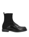 Carmens Woman Ankle Boots Black Size 8 Leather, Textile Fibers