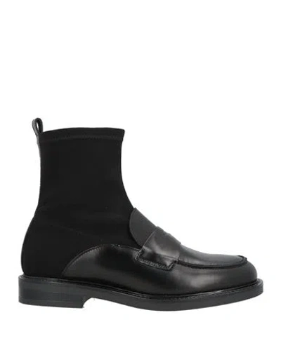 Carmens Woman Ankle Boots Black Size 8 Leather, Textile Fibers