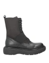Carmens Woman Ankle Boots Black Size 7 Textile Fibers, Leather In Black