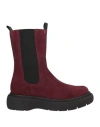 Carmens Woman Ankle Boots Burgundy Size 7 Leather In Red