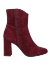 Carmens Woman Ankle Boots Burgundy Size 8 Leather In Red