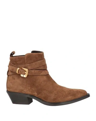 Carmens Woman Ankle Boots Camel Size 7 Leather In Brown